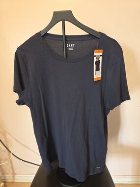DKNY Navy Short Sleeve Organic Cotton Tee